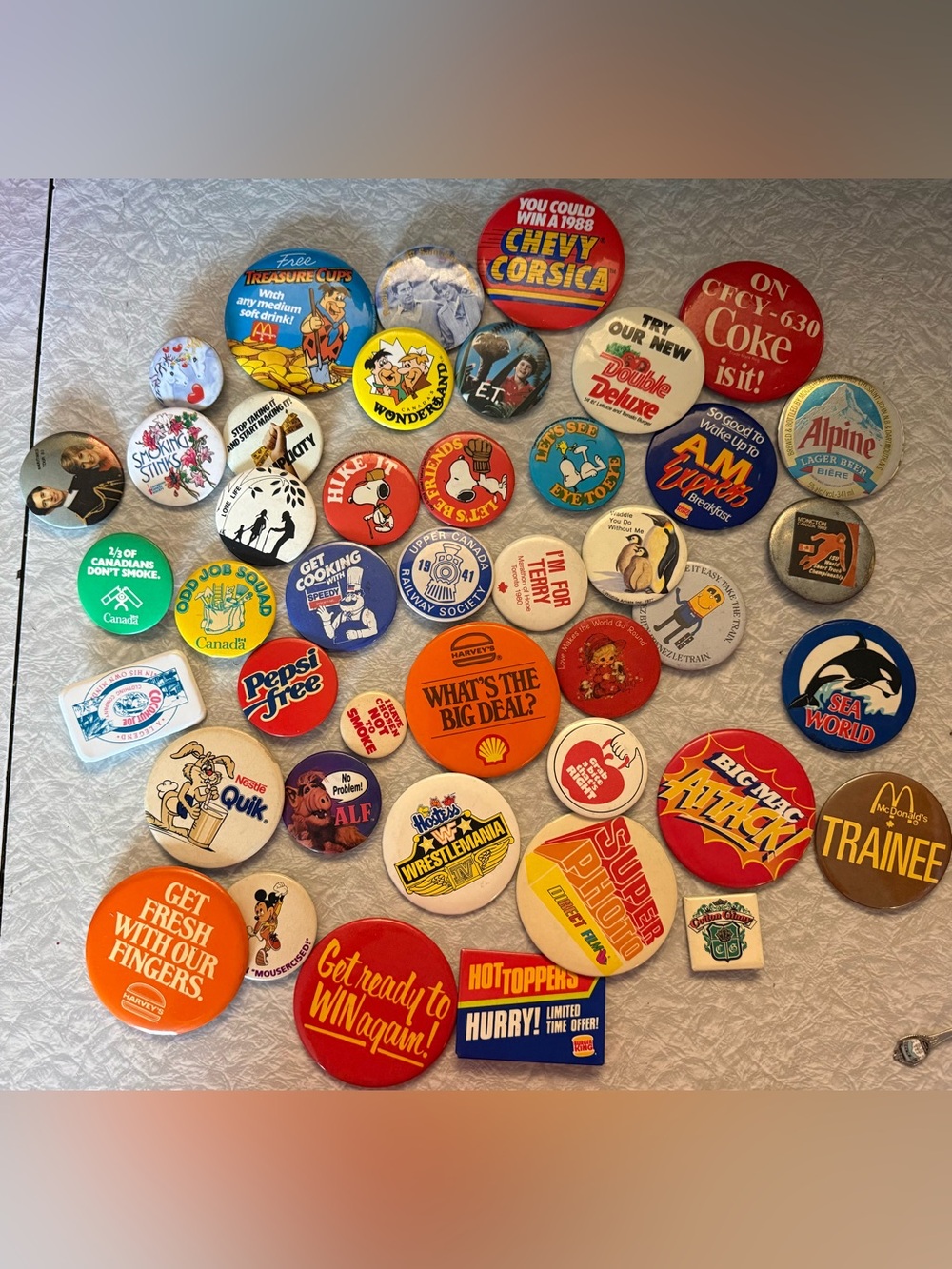 Vintage Button Pin Back Collection